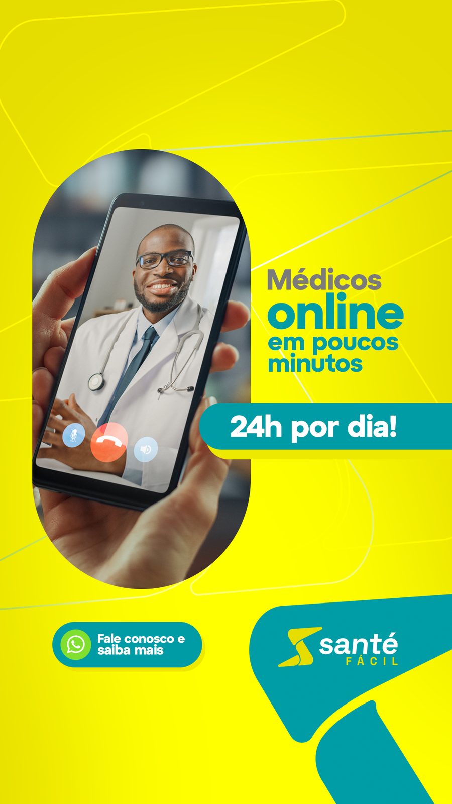 Médico em atendimento por telemedicina pelo aplicativo